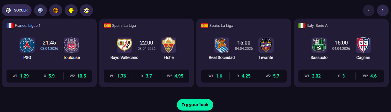 Sportwetten Auswahl